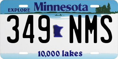 MN license plate 349NMS