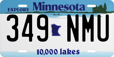 MN license plate 349NMU
