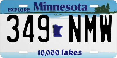 MN license plate 349NMW