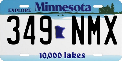 MN license plate 349NMX