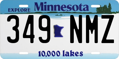 MN license plate 349NMZ