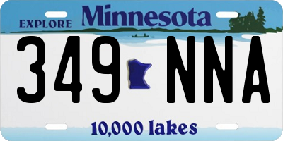MN license plate 349NNA
