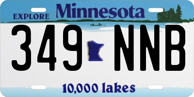 MN license plate 349NNB