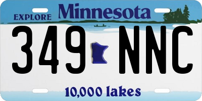 MN license plate 349NNC
