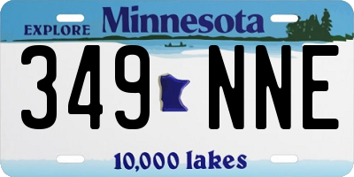 MN license plate 349NNE