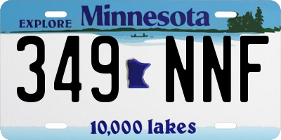 MN license plate 349NNF