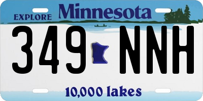 MN license plate 349NNH