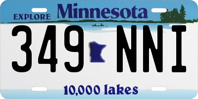 MN license plate 349NNI