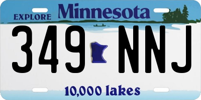 MN license plate 349NNJ