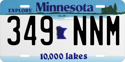 MN license plate 349NNM