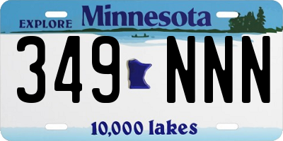 MN license plate 349NNN
