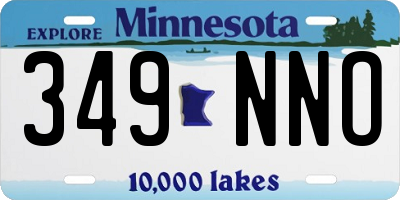 MN license plate 349NNO