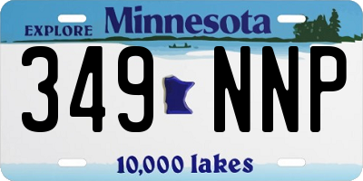 MN license plate 349NNP