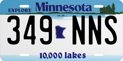 MN license plate 349NNS