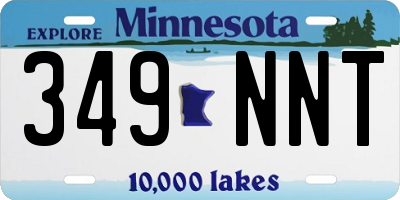 MN license plate 349NNT