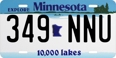 MN license plate 349NNU