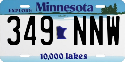 MN license plate 349NNW