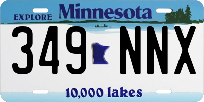MN license plate 349NNX