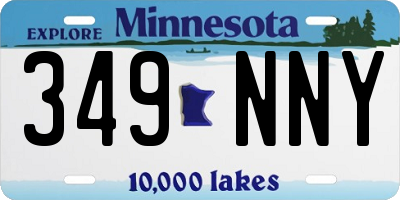 MN license plate 349NNY