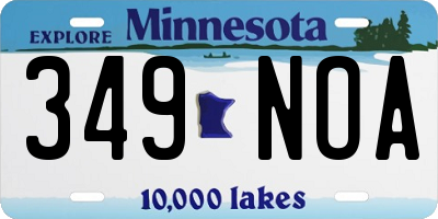 MN license plate 349NOA