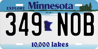 MN license plate 349NOB