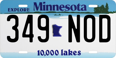 MN license plate 349NOD