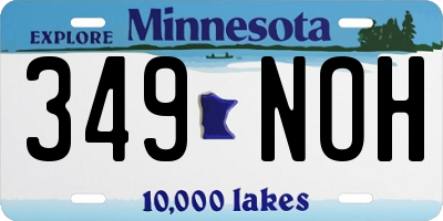 MN license plate 349NOH