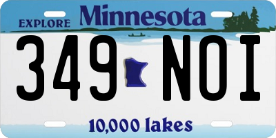 MN license plate 349NOI