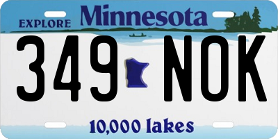 MN license plate 349NOK