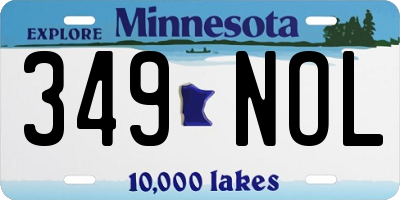 MN license plate 349NOL