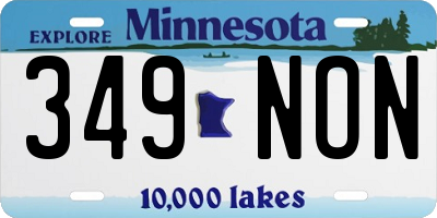 MN license plate 349NON