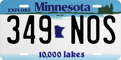 MN license plate 349NOS