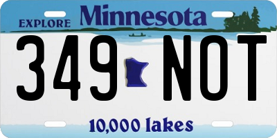 MN license plate 349NOT