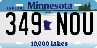 MN license plate 349NOU