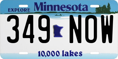 MN license plate 349NOW