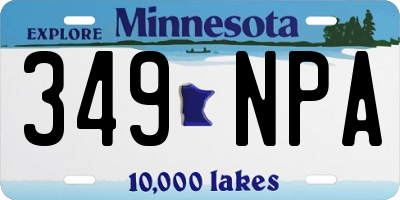 MN license plate 349NPA