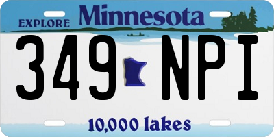MN license plate 349NPI
