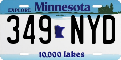 MN license plate 349NYD