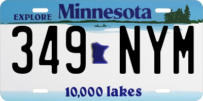 MN license plate 349NYM