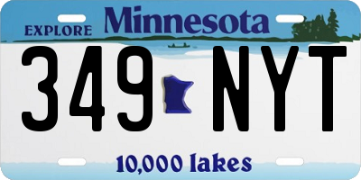 MN license plate 349NYT