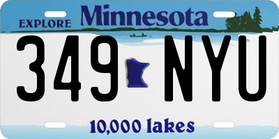 MN license plate 349NYU