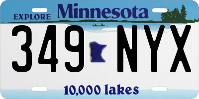 MN license plate 349NYX