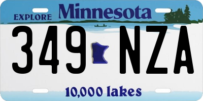 MN license plate 349NZA