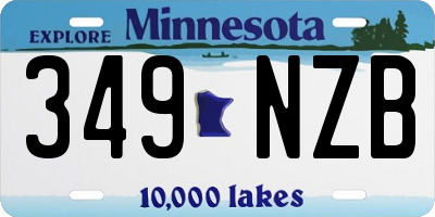 MN license plate 349NZB
