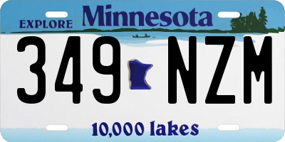 MN license plate 349NZM