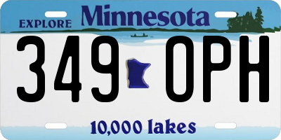MN license plate 349OPH