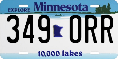 MN license plate 349ORR