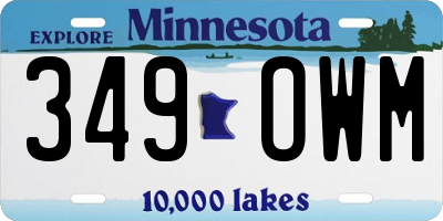 MN license plate 349OWM