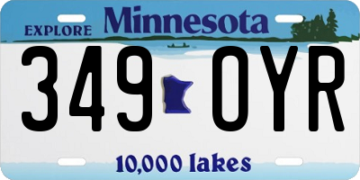 MN license plate 349OYR