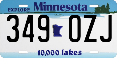 MN license plate 349OZJ